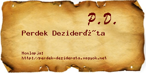 Perdek Dezideráta névjegykártya